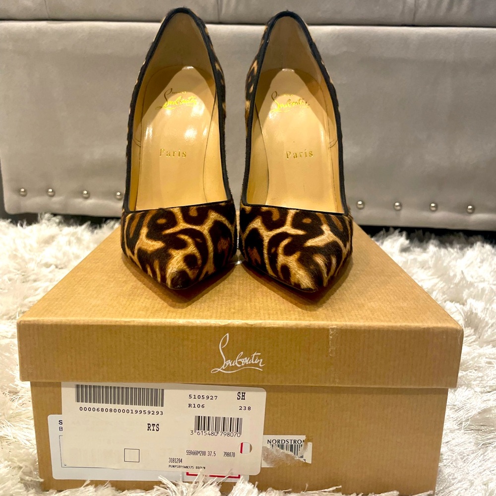 Christian Louboutin So Kate- Leopard Calf Skin- Size 37 1/2